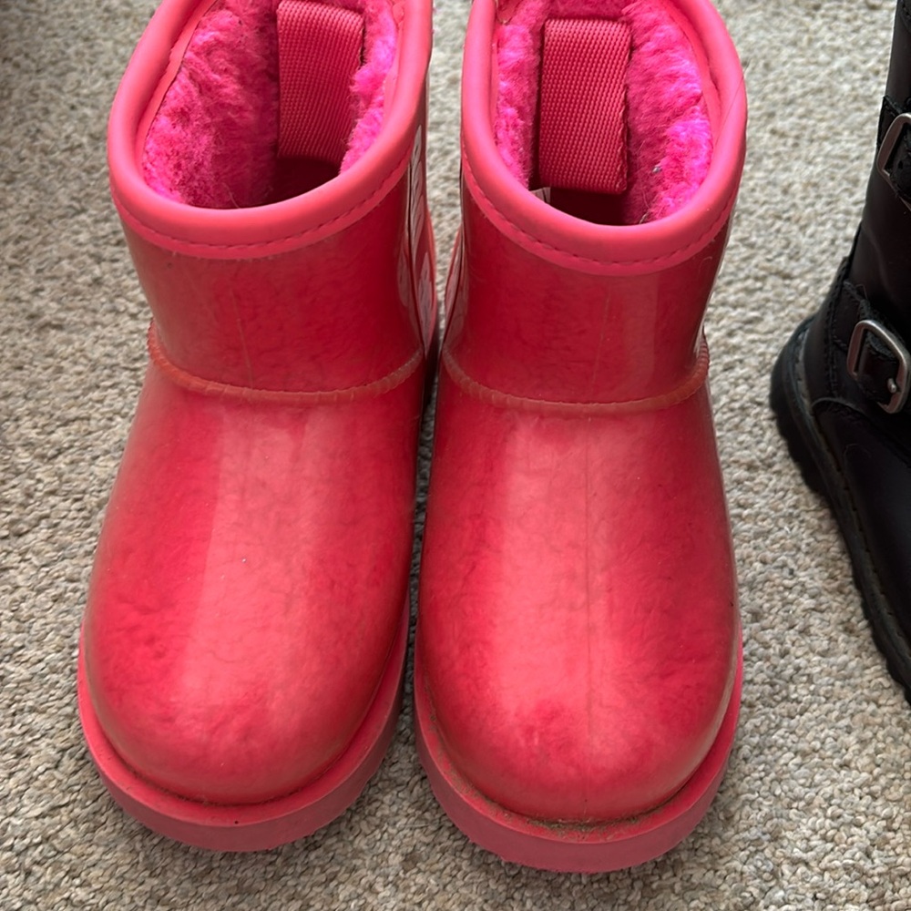 Plastic Covered  UGG boots kids! Size 10